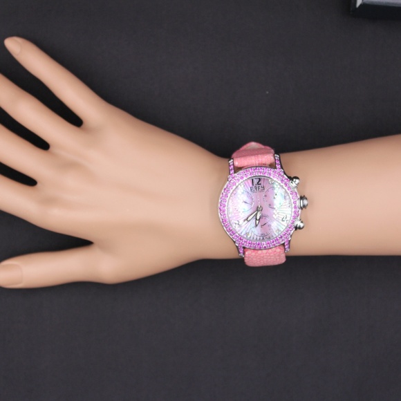 Pink Sapphire Diamond 3.45 Tcw Unisex Luxury Watch